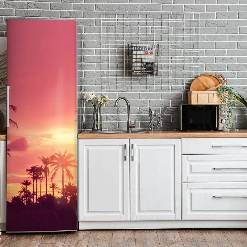 Naklejka na lodówkę złoty art deco wzór okręgów – Wallissimo®