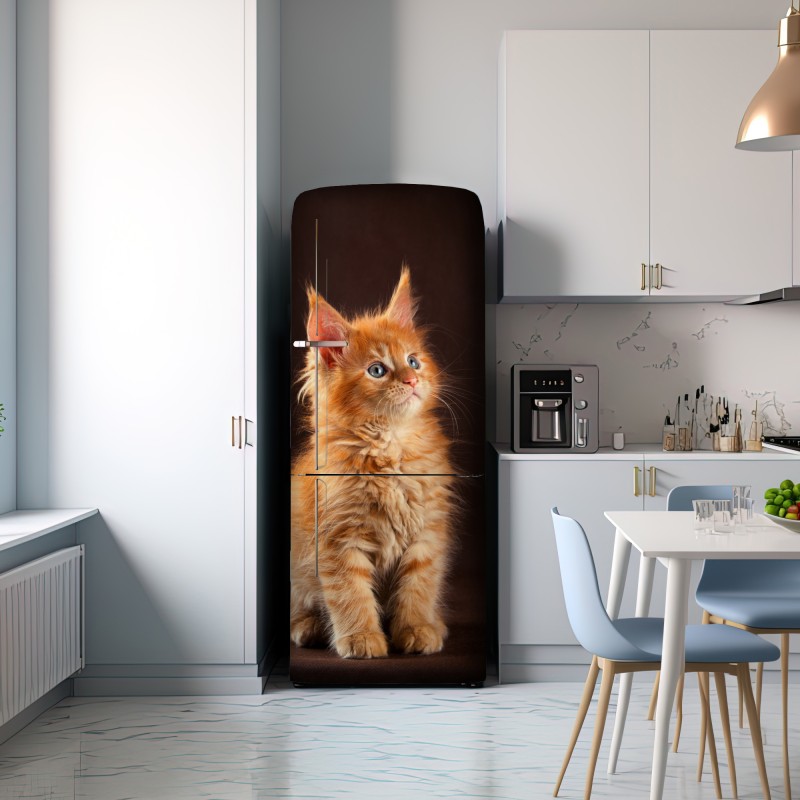 Naklejka na lodówkę uroczy rudy kociak w portrecie – Wallissimo® Naklejka na lodówkę uroczy rudy kociak w portrecie – Wallissimo®