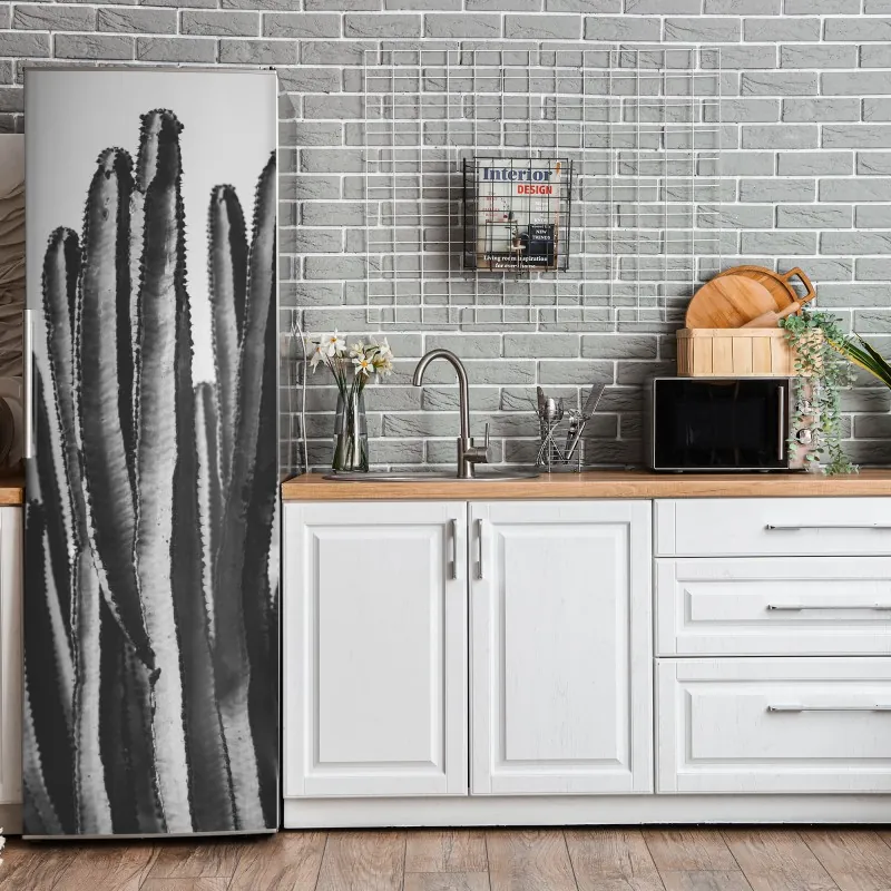 Naklejka na lodówkę czarny marmur marquina do nowoczesnych wnętrz – Wallissimo®