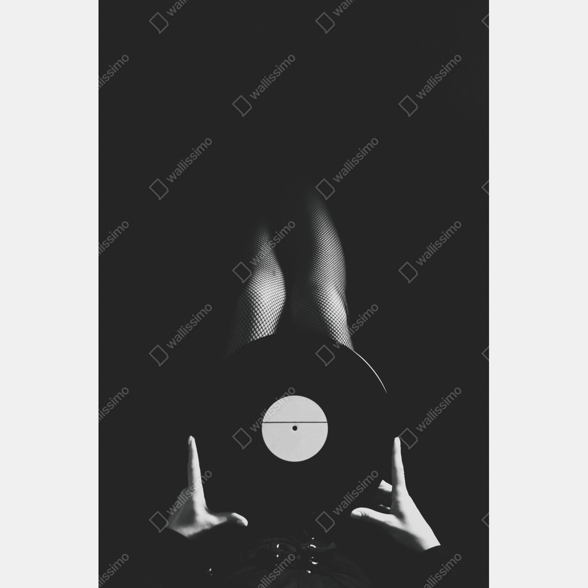 Naklejka na lodówkę płyta winylowa i nogi w kabaretkach – Wallissimo® Naklejka na lodówkę płyta winylowa i nogi w kabaretkach – Wallissimo®