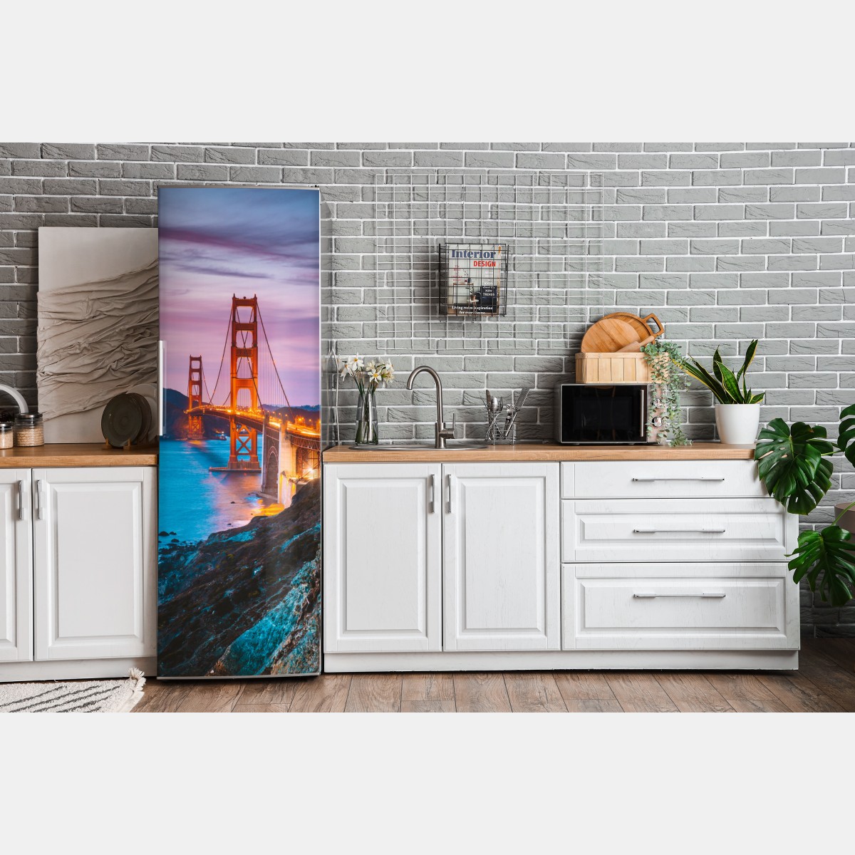 Naklejka na lodówkę most Golden Gate o zmierzchu, San Francisco – Wallissimo® Naklejka na lodówkę most Golden Gate o zmierzchu, San Francisco – Wallissimo®