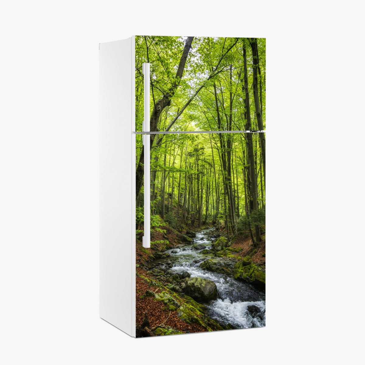 Fridge sticker serene green forest stream – Wallissimo®