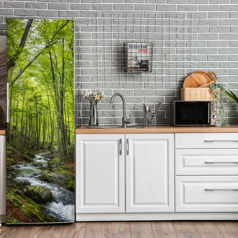 Naklejka na lodówkę jasny żółty wzór w kropki do pokoju – Wallissimo®