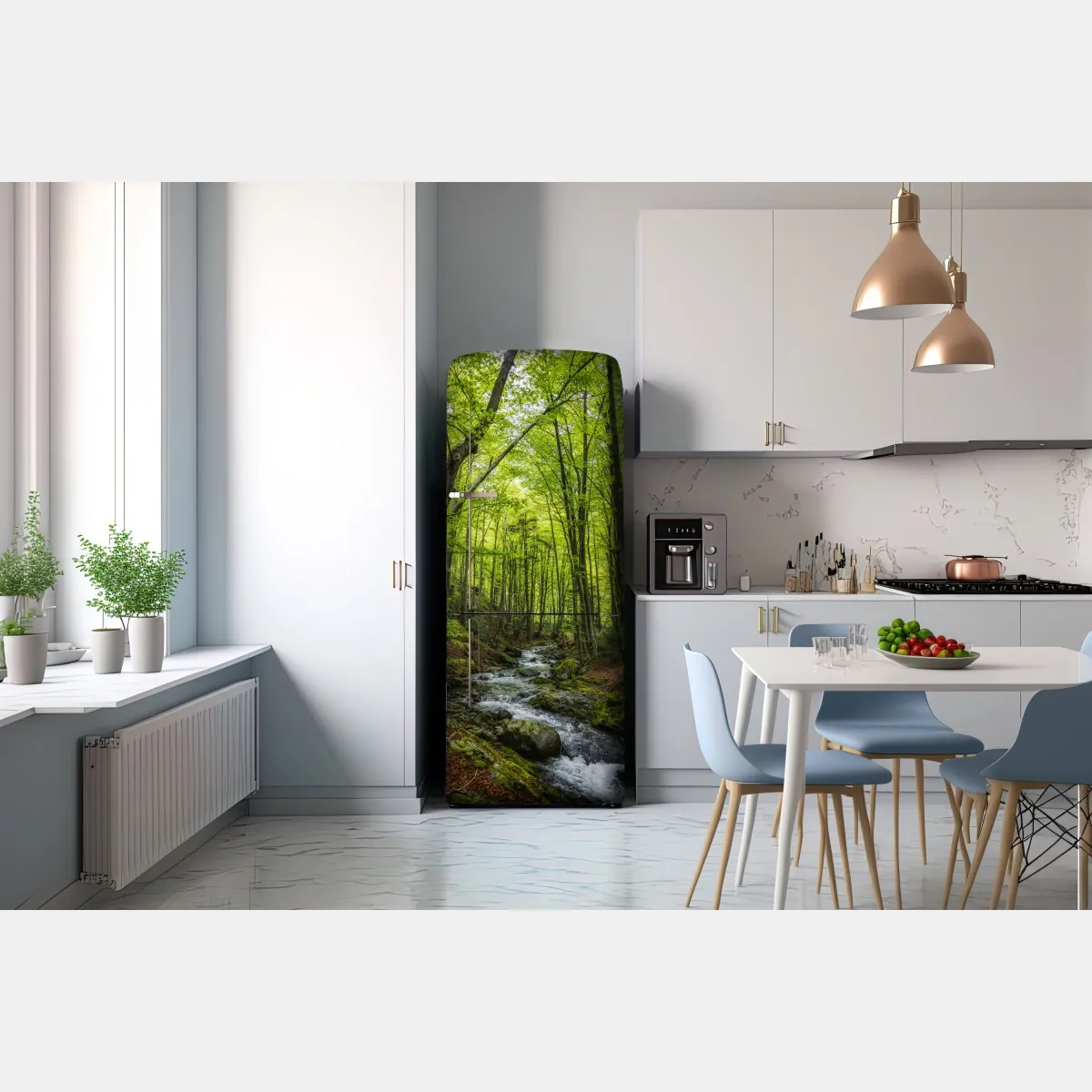 Naklejka na lodówkę spokojny leśny strumień – Wallissimo® Naklejka na lodówkę spokojny leśny strumień – Wallissimo®