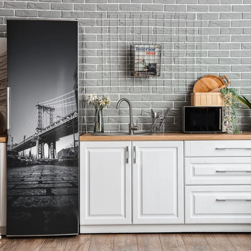 Naklejka na lodówkę ciemna tekstura kamienia – Wallissimo®