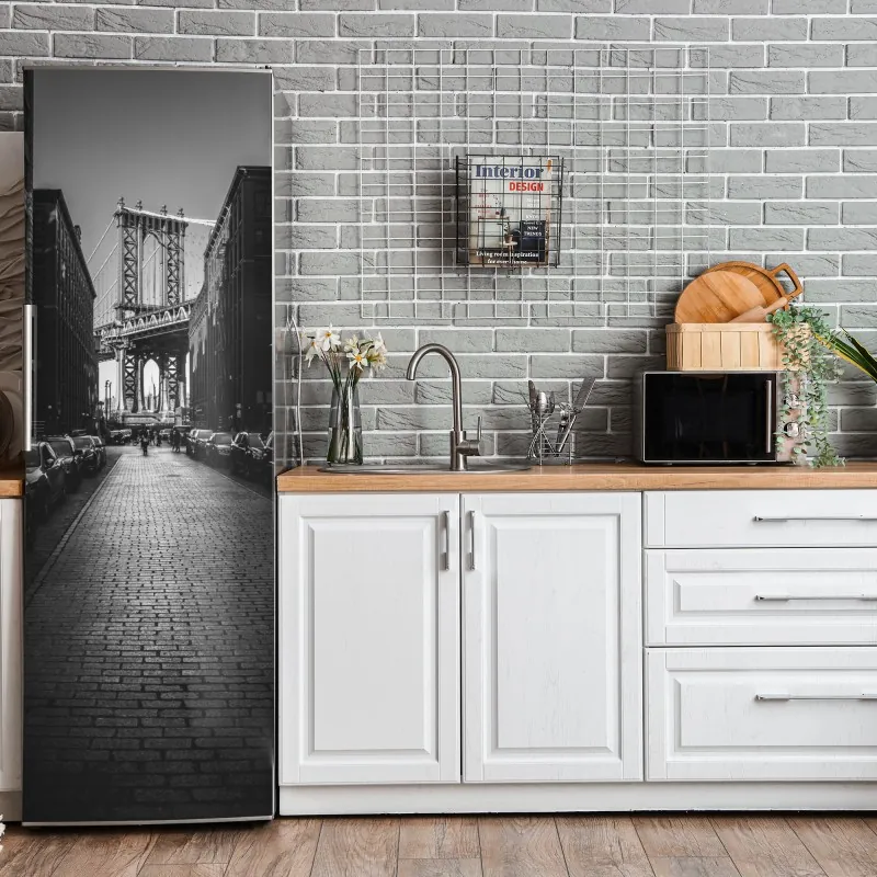 Naklejka na lodówkę złote geometryczne fasety – Wallissimo®