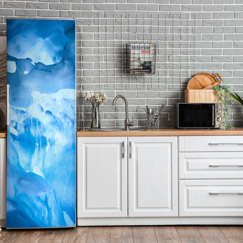 Naklejka na lodówkę czarny marmur z żyłami – Wallissimo®