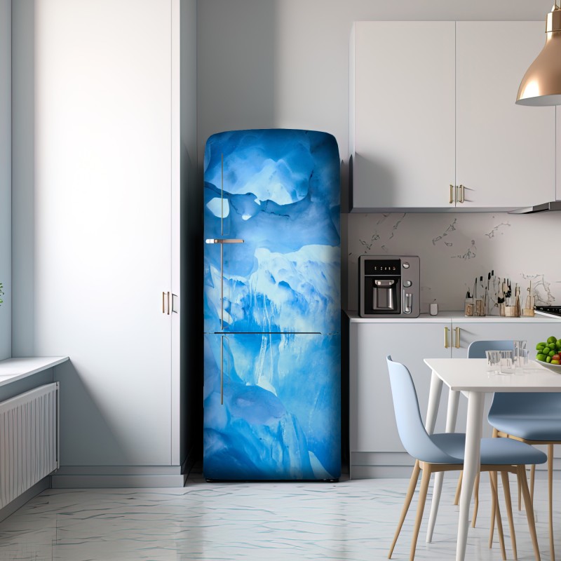 Naklejka na lodówkę eteryczna niebieska jaskinia lodowa – Wallissimo® Naklejka na lodówkę eteryczna niebieska jaskinia lodowa – Wallissimo®