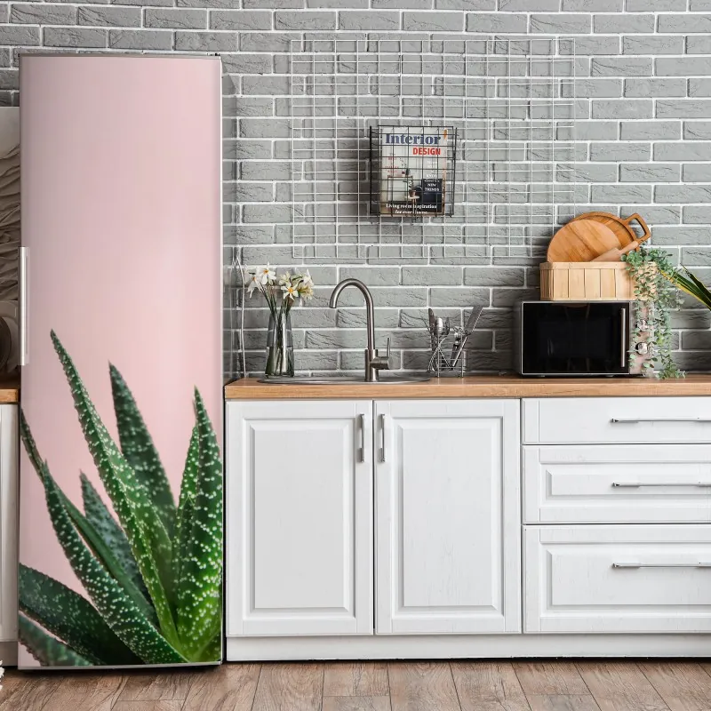 Naklejka na lodówkę biały wzór czaszek na szarym tle – Wallissimo®