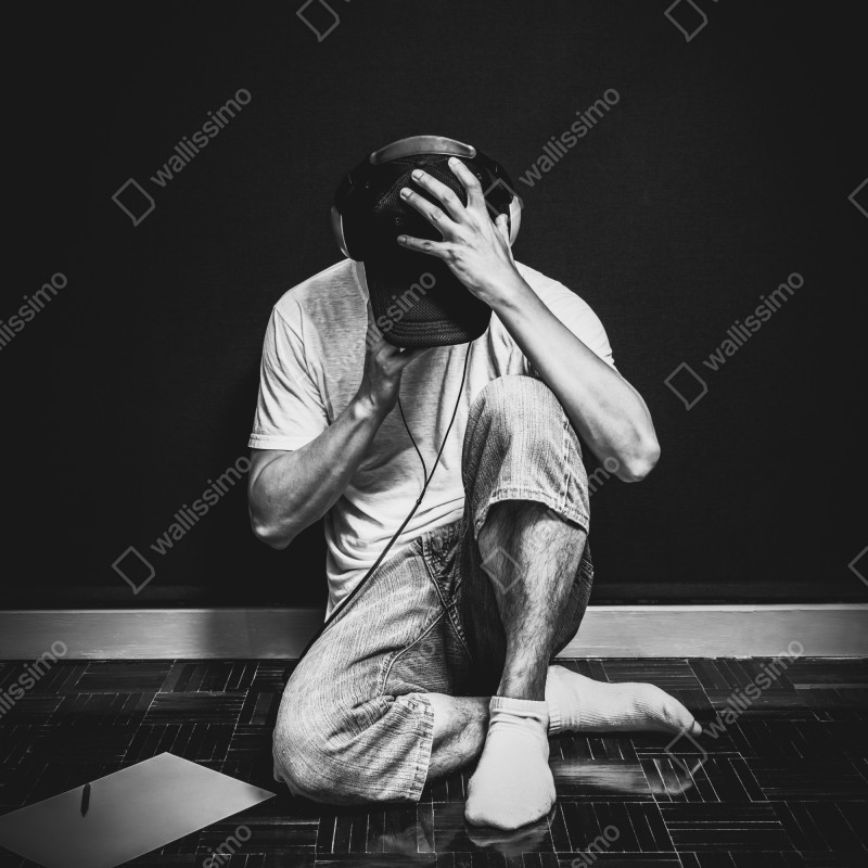 Naklejka na lodówkę introwertyczny muzyk przy klawiaturze – Wallissimo® Naklejka na lodówkę introwertyczny muzyk przy klawiaturze – Wallissimo®