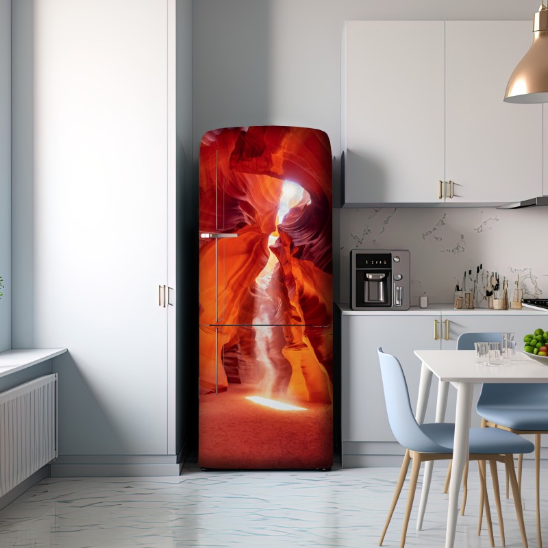 Naklejka na lodówkę słoneczny promień w kanionie piaskowcowym – Wallissimo® Naklejka na lodówkę słoneczny promień w kanionie piaskowcowym – Wallissimo®