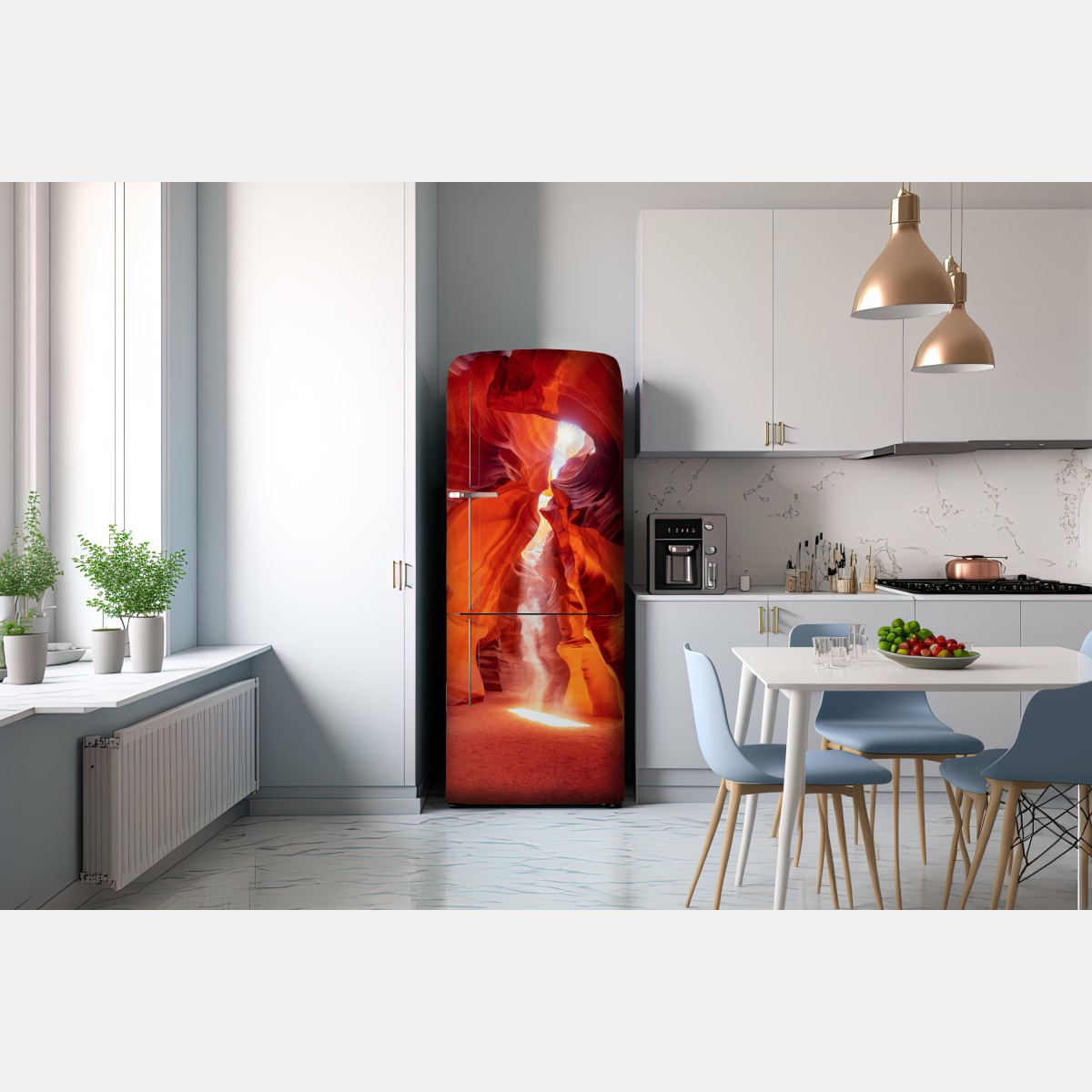 Naklejka na lodówkę słoneczny promień w kanionie piaskowcowym – Wallissimo® Naklejka na lodówkę słoneczny promień w kanionie piaskowcowym – Wallissimo®