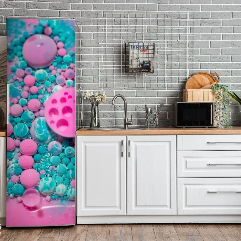 Naklejka na lodówkę wzór tropikalnych liści monstery – Wallissimo®