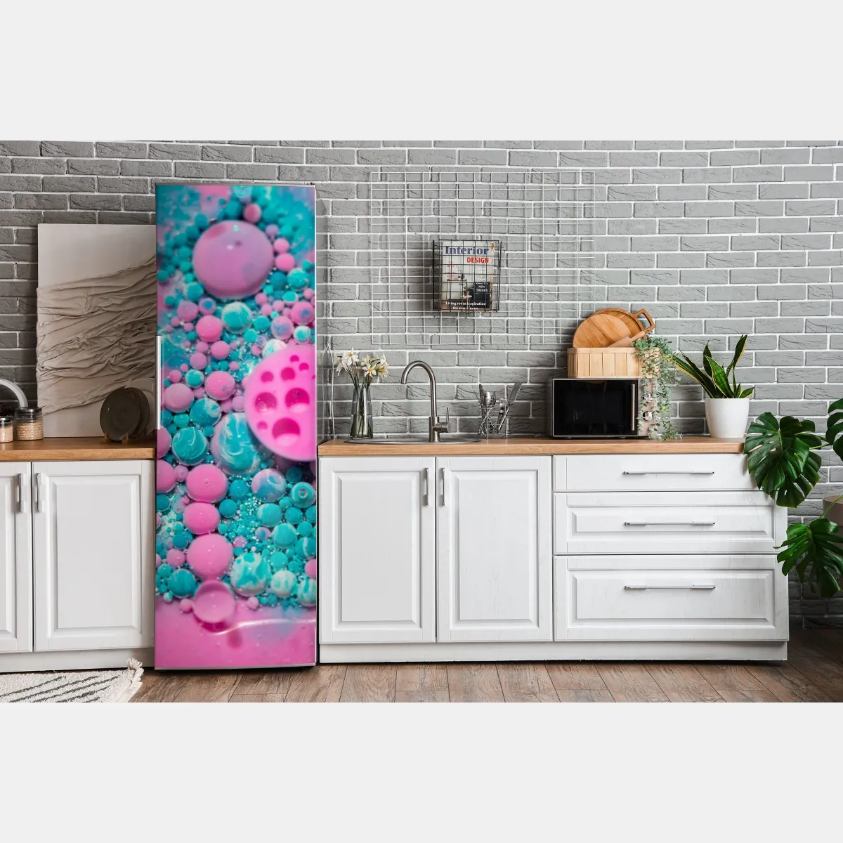 Naklejka na lodówkę różowy i turkusowy marmur abstrakcyjny – Wallissimo® Naklejka na lodówkę różowy i turkusowy marmur abstrakcyjny – Wallissimo®