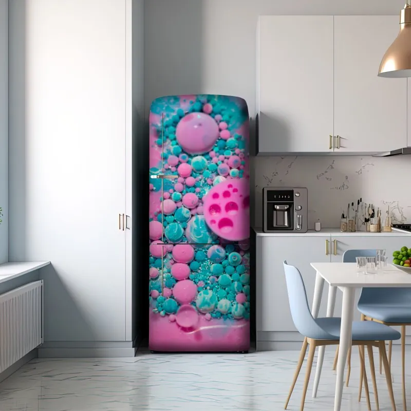 Naklejka na lodówkę różowy i turkusowy marmur abstrakcyjny – Wallissimo® Naklejka na lodówkę różowy i turkusowy marmur abstrakcyjny – Wallissimo®