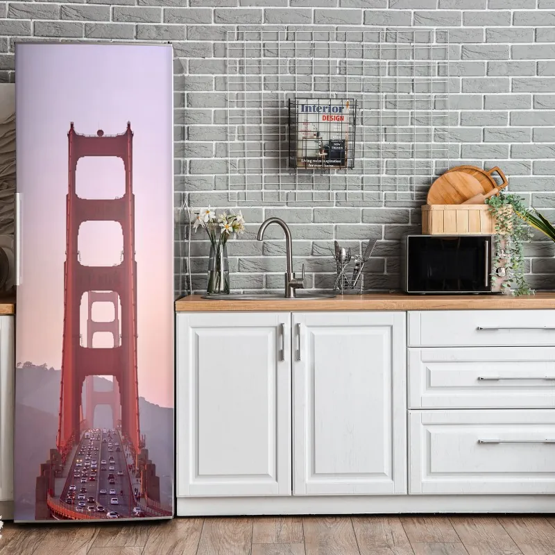 Naklejka na lodówkę Polskie pole rzepaku pod błękitnym niebem – Wallissimo®