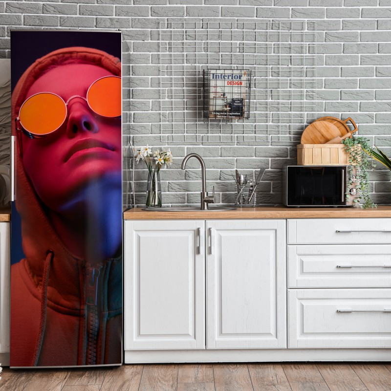 Naklejka na lodówkę delikatny różany wzór w pastelowych odcieniach – Wallissimo®