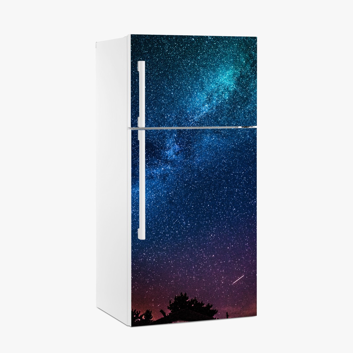 Fridge sticker deep blue night sky with milky way and shooting star – Wallissimo®