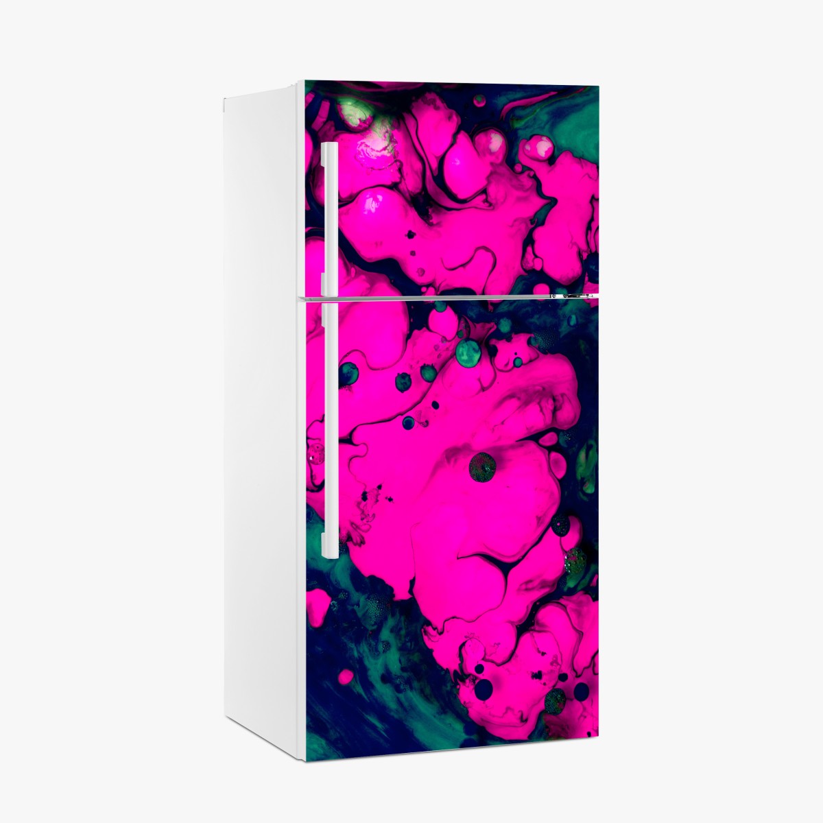 Fridge sticker neon pink fluid abstract – Wallissimo®