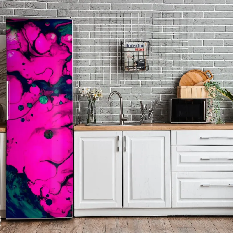 Naklejka na lodówkę delikatny różany wzór w pastelowych odcieniach – Wallissimo®