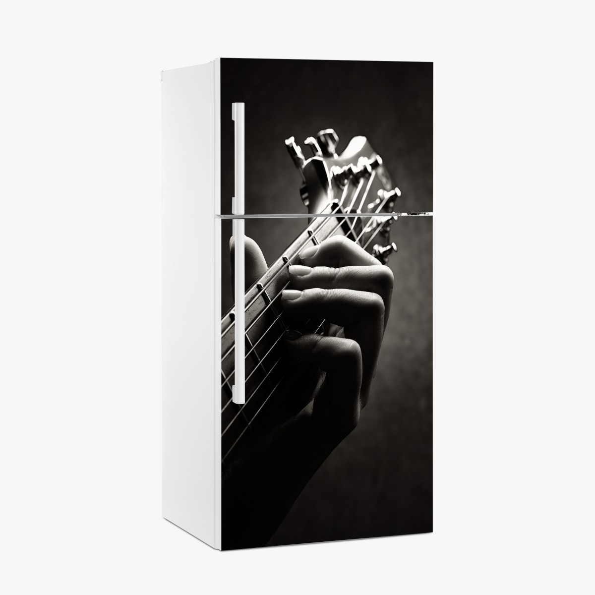 Fridge sticker guitarist hand on fretboard – Wallissimo®
