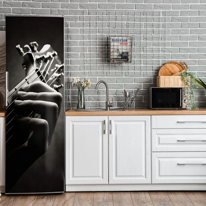 Naklejka na lodówkę miękka beżowa tekstura marmuru – Wallissimo®