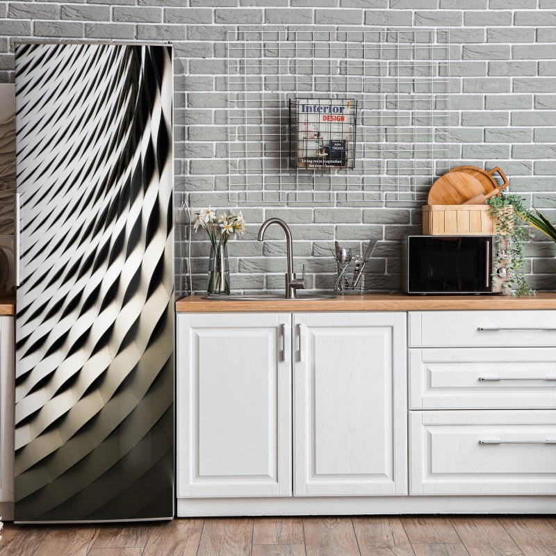 Naklejka na lodówkę nowoczesny geometryczny wzór architektoniczny – Wallissimo® Naklejka na lodówkę nowoczesny geometryczny wzór architektoniczny – Wallissimo®