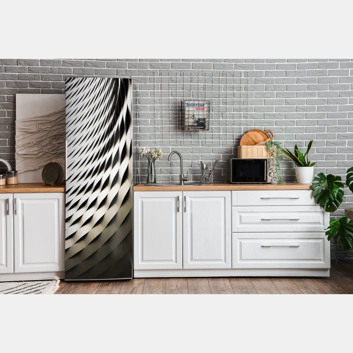 Naklejka na lodówkę nowoczesny geometryczny wzór architektoniczny – Wallissimo® Naklejka na lodówkę nowoczesny geometryczny wzór architektoniczny – Wallissimo®