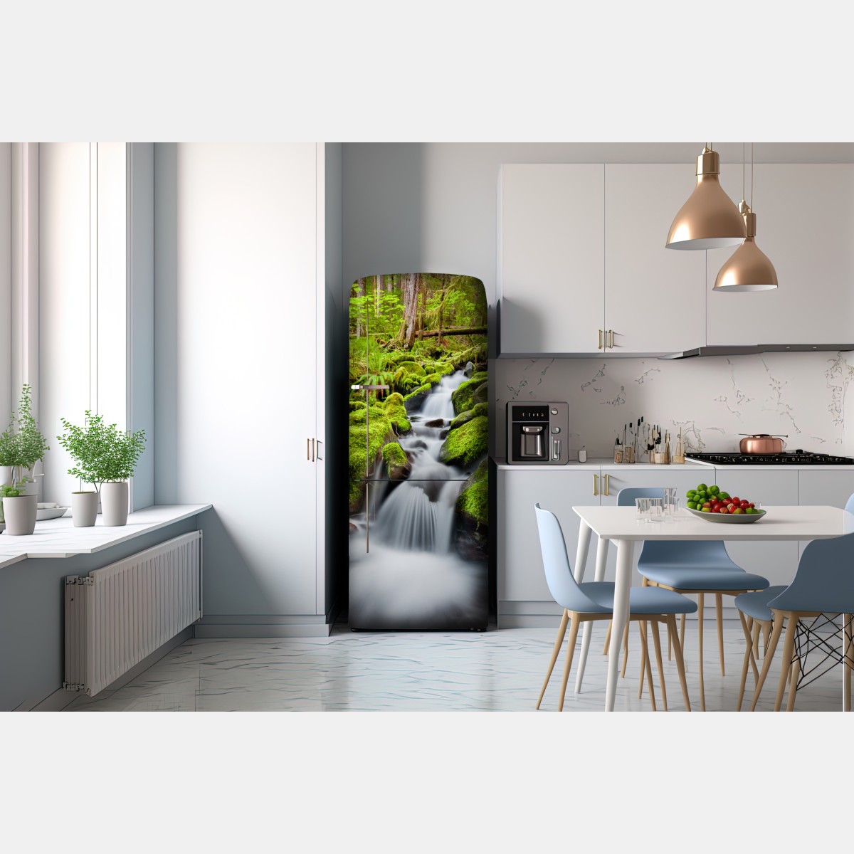 Naklejka na lodówkę mechowy strumień przy Sol Duc Falls – Wallissimo® Naklejka na lodówkę mechowy strumień przy Sol Duc Falls – Wallissimo®
