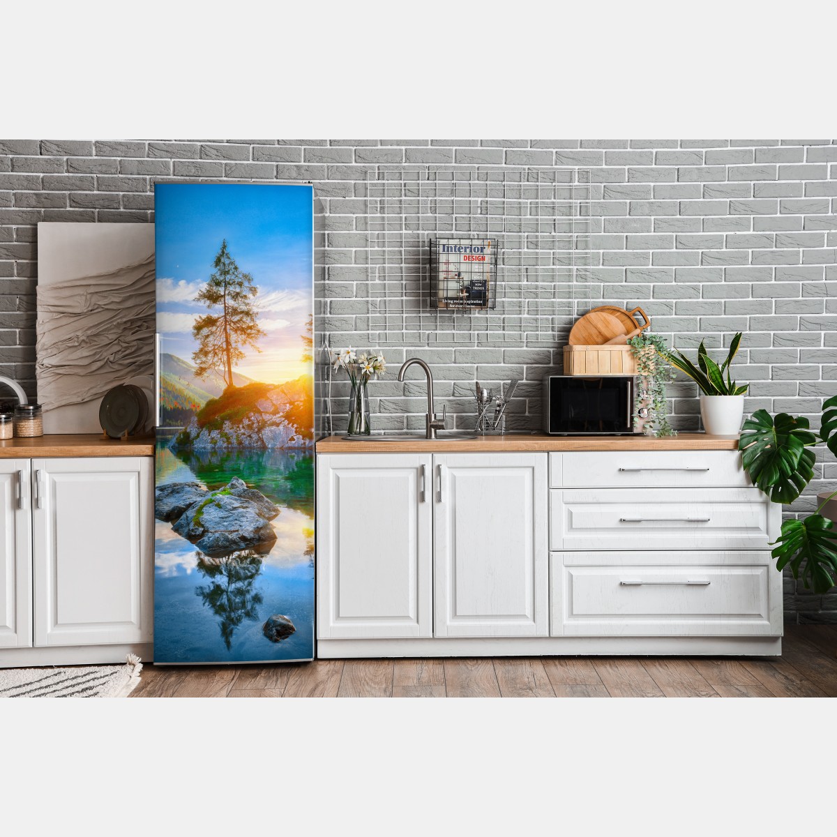 Naklejka na lodówkę zachód słońca nad Hintersee – Wallissimo® Naklejka na lodówkę zachód słońca nad Hintersee – Wallissimo®