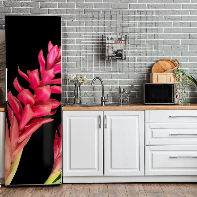 Naklejka na lodówkę różany akwarelowy ogród z kolibrem – Wallissimo®