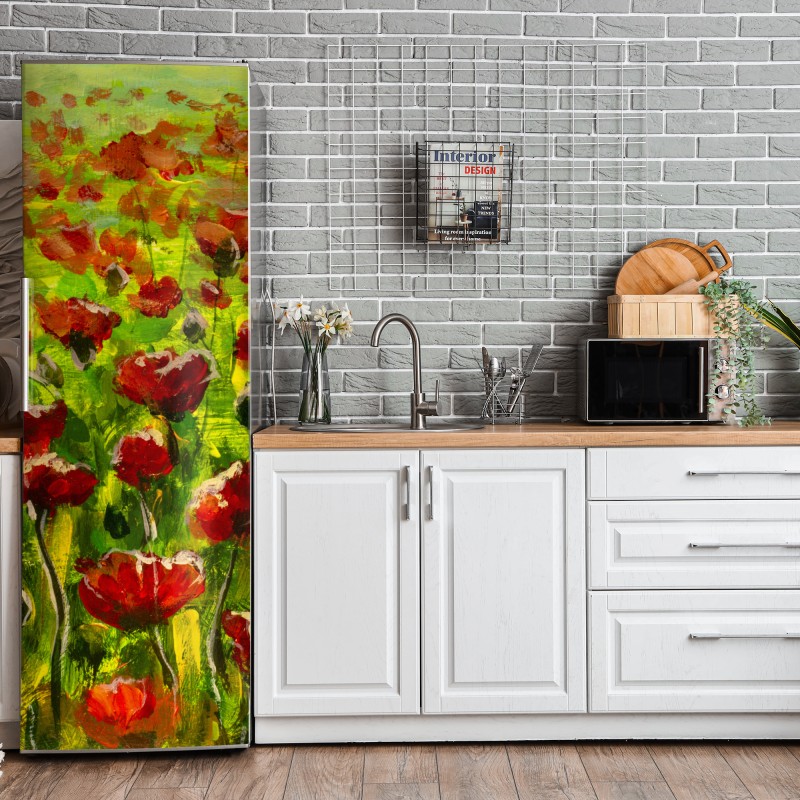 Naklejka na lodówkę czarny marmur marquina do nowoczesnych wnętrz – Wallissimo®