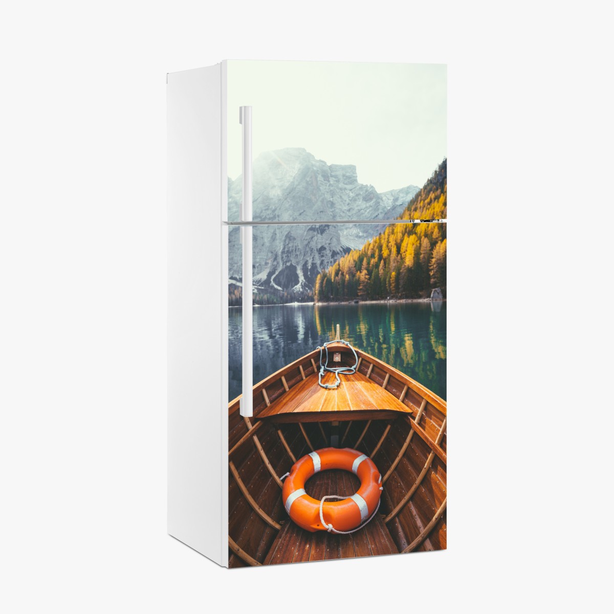 Fridge sticker sunrise at Lago di Braies – Wallissimo®