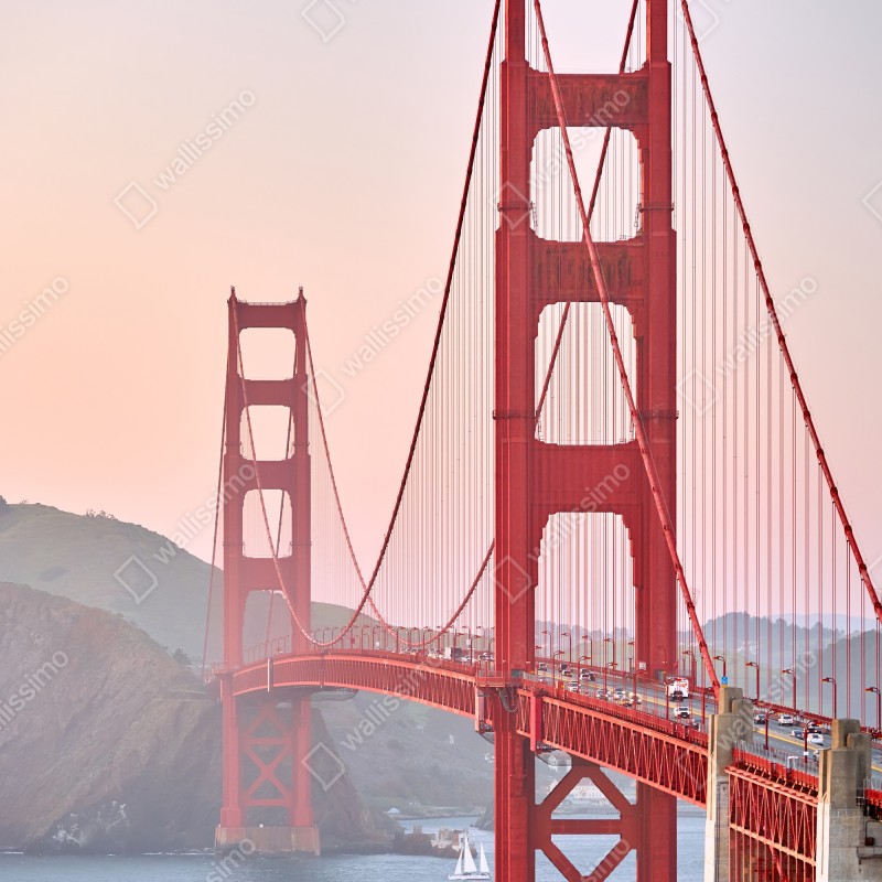 Naklejka na lodówkę most Golden Gate o zachodzie słońca – Wallissimo® Naklejka na lodówkę most Golden Gate o zachodzie słońca – Wallissimo®