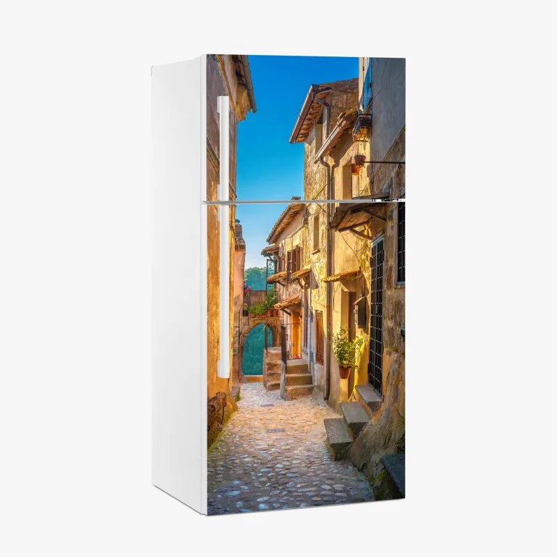 Naklejka na lodówkę eteryczna fioletowa abstrakcja marmurowa – Wallissimo®