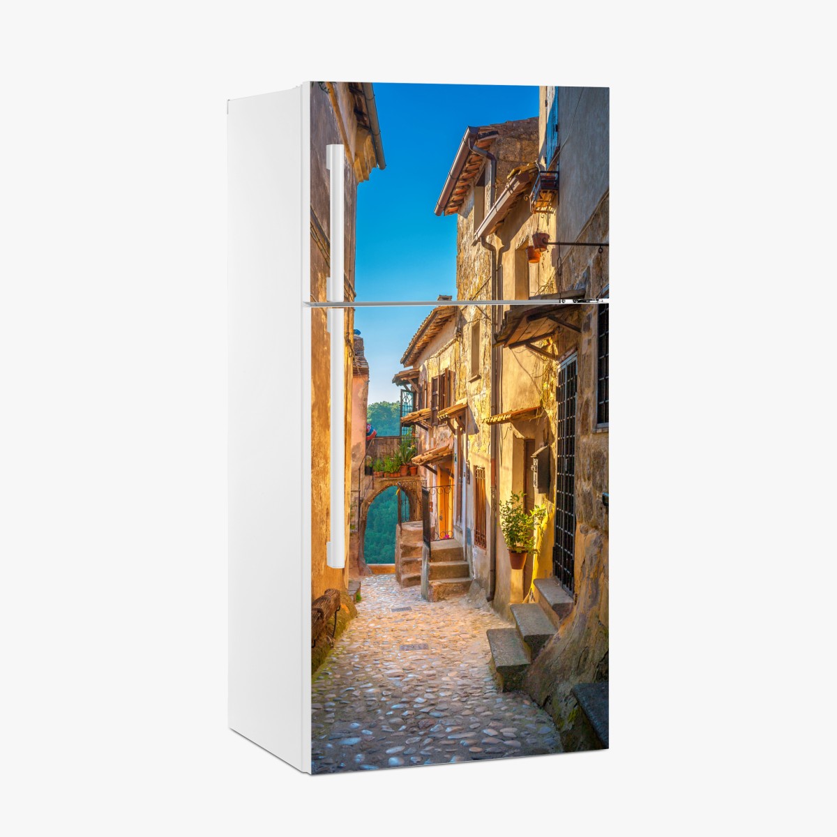 Fridge sticker sunlit street in Tuscany – Wallissimo®
