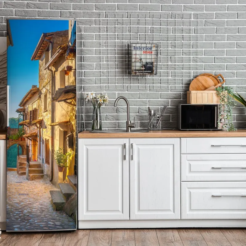 Naklejka na lodówkę eteryczna fioletowa abstrakcja marmurowa – Wallissimo®