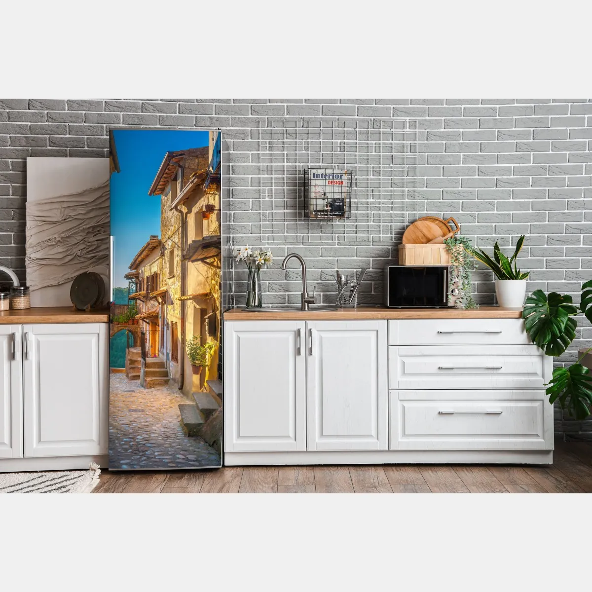 Naklejka na lodówkę uliczka o zachodzie słońca w Toskanii – Wallissimo® Naklejka na lodówkę uliczka o zachodzie słońca w Toskanii – Wallissimo®