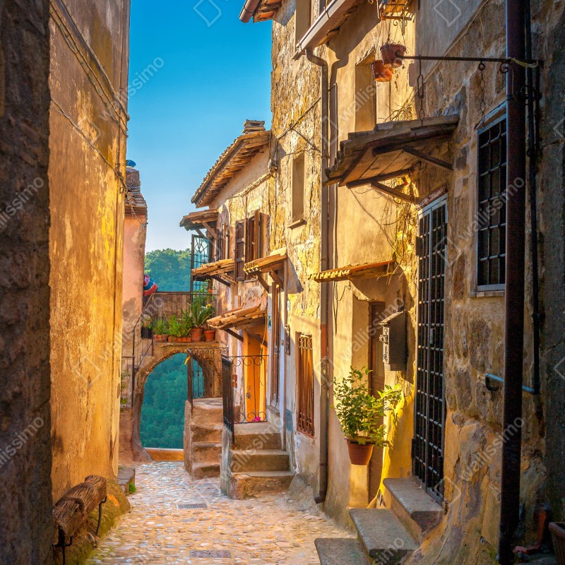 Naklejka na lodówkę uliczka o zachodzie słońca w Toskanii – Wallissimo® Naklejka na lodówkę uliczka o zachodzie słońca w Toskanii – Wallissimo®