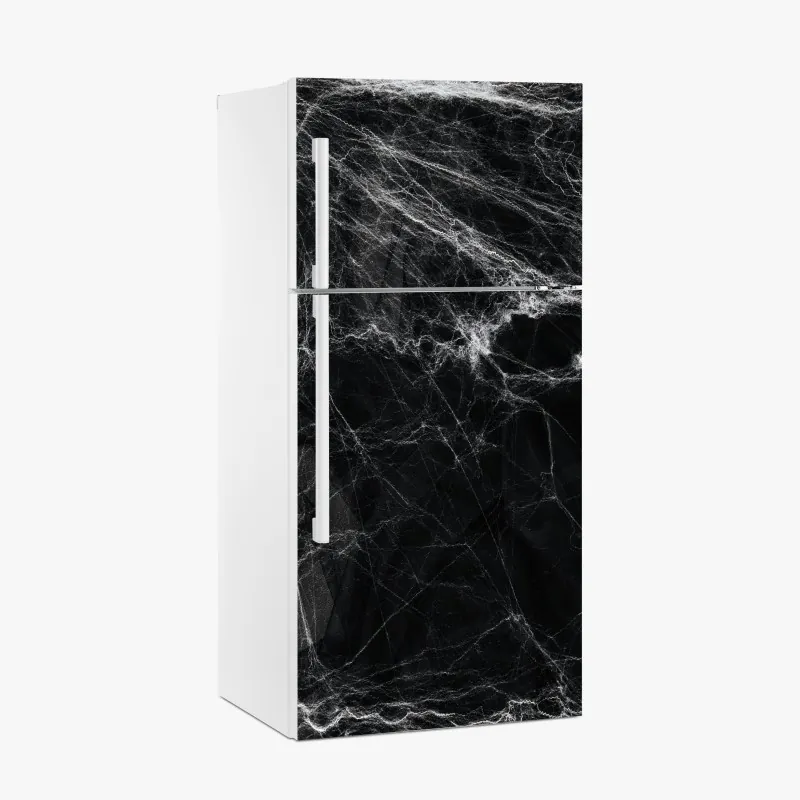 Naklejka na lodówkę mroczna pajęczyna na czarnym tle