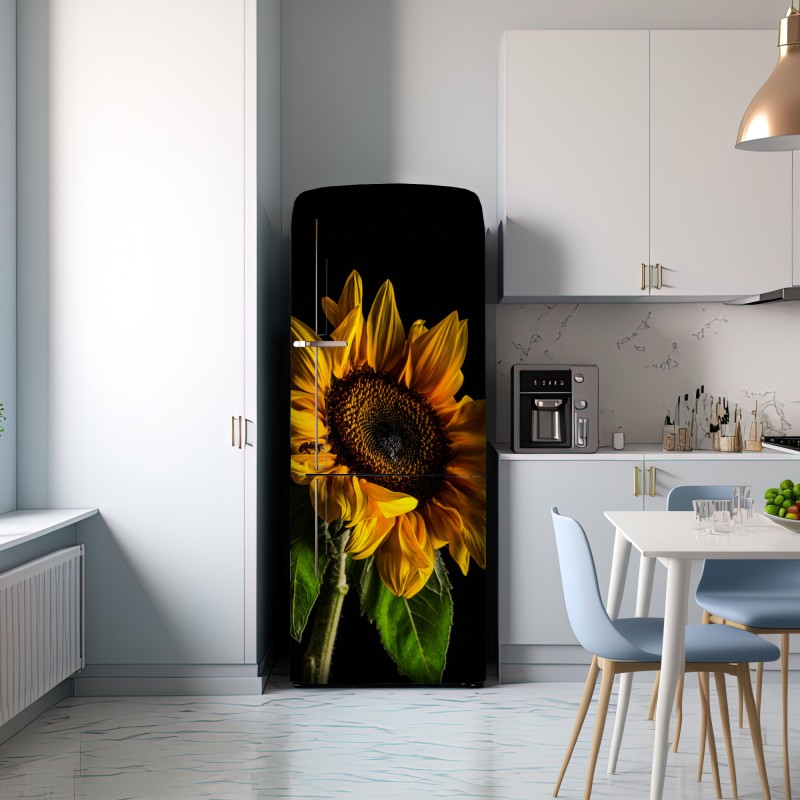 Naklejka na lodówkę złoty słonecznik w zbliżeniu – Wallissimo® Naklejka na lodówkę złoty słonecznik w zbliżeniu – Wallissimo®