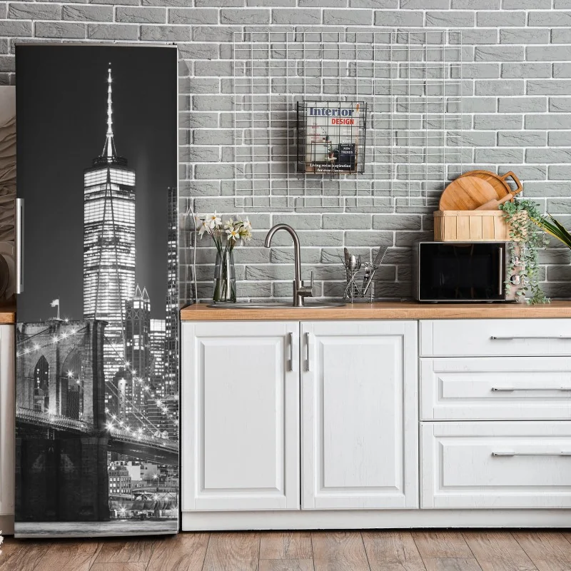 Naklejka na lodówkę złoty wzór wachlarza w stylu art deco – Wallissimo®