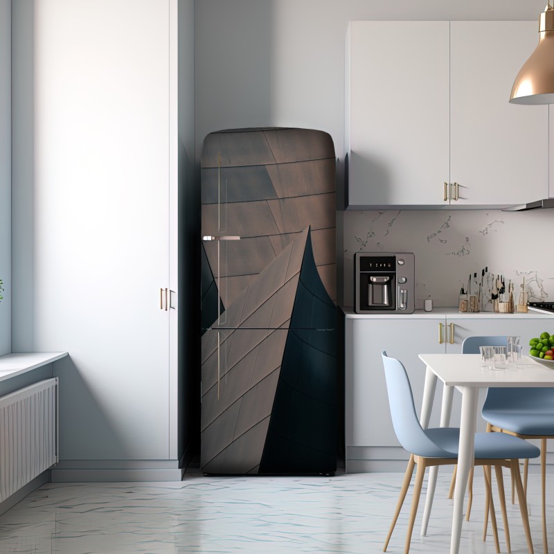 Naklejka na lodówkę geometryczne formy architektoniczne w metalu – Wallissimo® Naklejka na lodówkę geometryczne formy architektoniczne w metalu – Wallissimo®