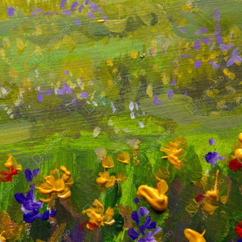 Naklejka na lodówkę żywa łąka obraz olejny zbliżenie – Wallissimo® Naklejka na lodówkę żywa łąka obraz olejny zbliżenie – Wallissimo®