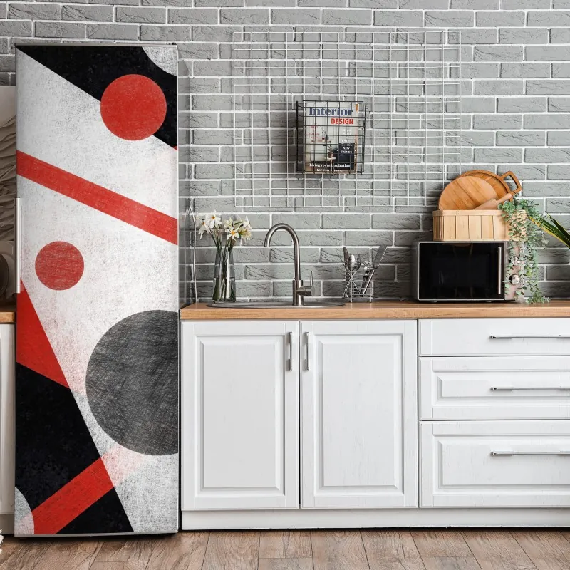 Naklejka na lodówkę tropikalny botaniczny wzór kwiatowy – Wallissimo®