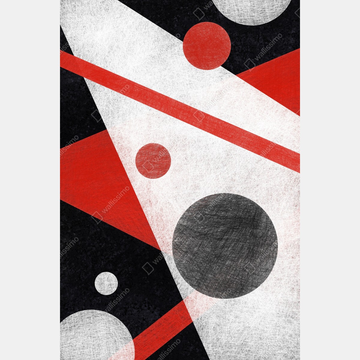 Naklejka na lodówkę geometryczna abstrakcja w czerwieni i czerni – Wallissimo® Naklejka na lodówkę geometryczna abstrakcja w czerwieni i czerni – Wallissimo®