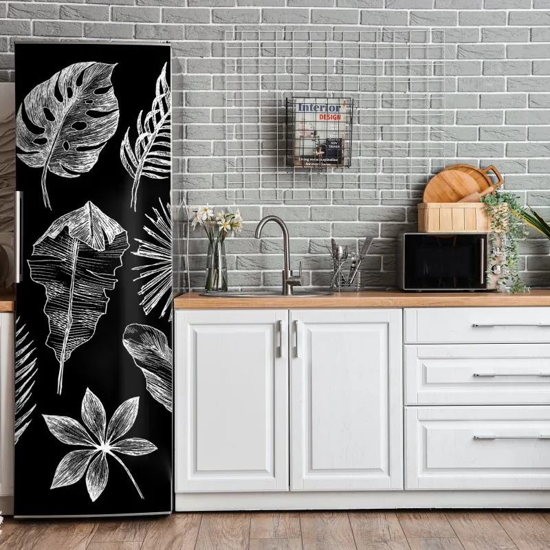 Naklejka na lodówkę elegancki portret w czerwonej sukni – Wallissimo®