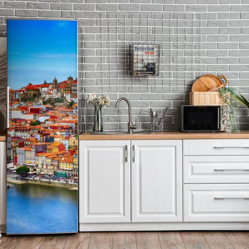 Naklejka na lodówkę wzór tropikalnych liści monstery – Wallissimo®