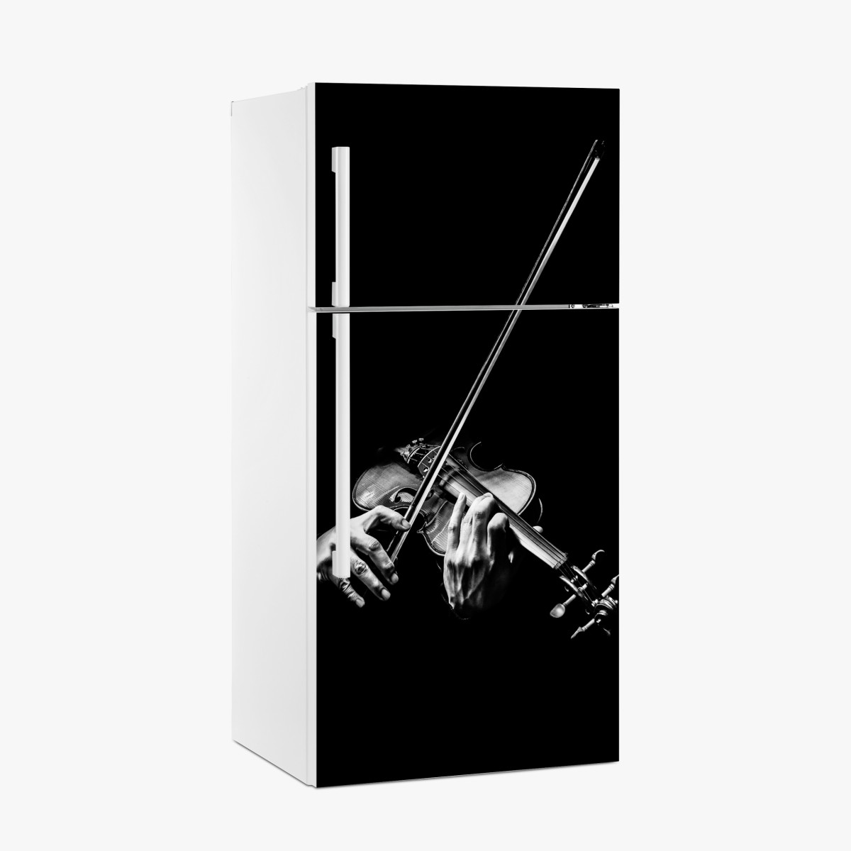 Fridge sticker monochrome violinist hands – Wallissimo®