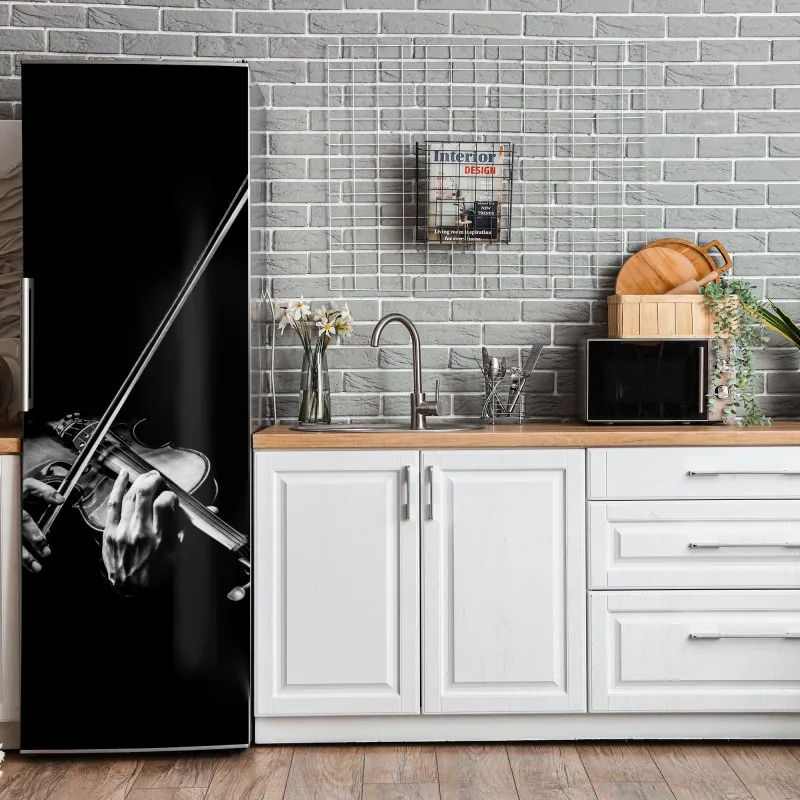 Naklejka na lodówkę złote róże na czarnym tle – Wallissimo®